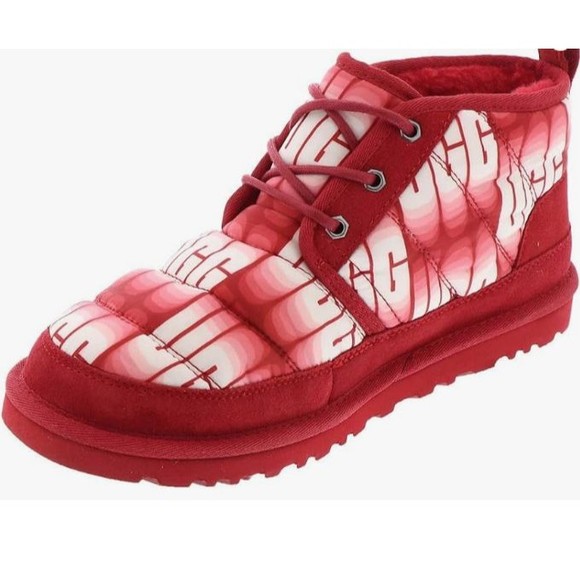 UGG Chukka Boots Red Shearling Graffiti Neumel LTA Winter Wavelength Mens 13 - Picture 3 of 15